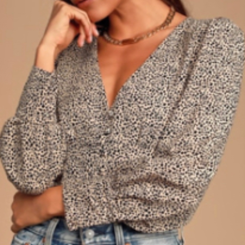 Lulus Sweet Spot Taupe Cheetah Top